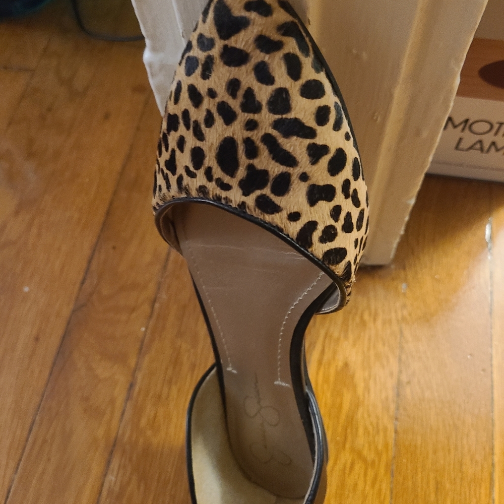 Jessica Simpson calf hair leopard d'orsay flats